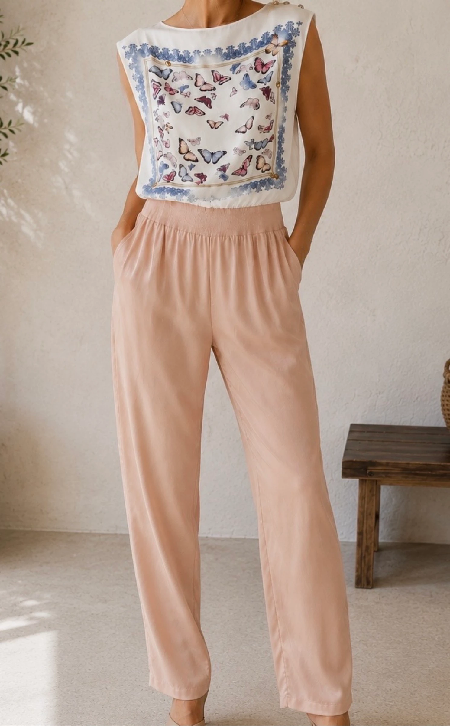 Patrizia Pepe silk-look jumpsuit with butterfly print size 38 – photo 2